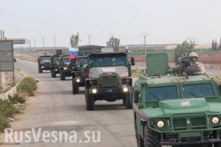 Syrien. Situation ist angespannt: das russische Militar steht auf dem Weg d ...